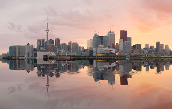 Toronto skyline, sunset